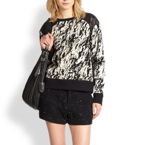 Rag and Bone NEW tweed speckled black shorts sz 10 - Picture 3 of 8